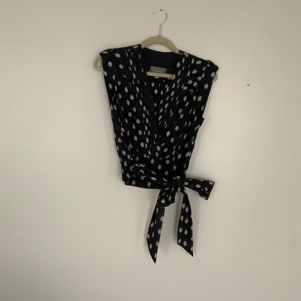 Anthropologie tie waist blouse xs